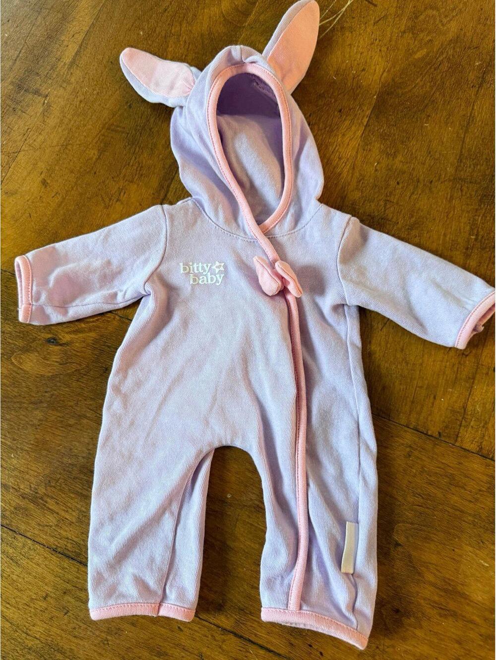 American Girl Little Bitty Baby Cozy Pink Bunny Sleeper 14"Doll A881